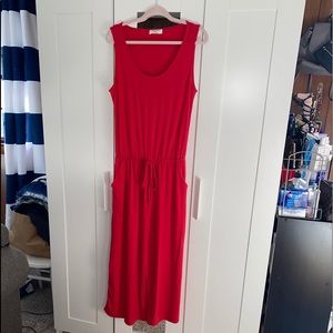 Red, Cotton Jumpsuit